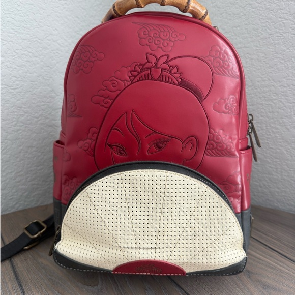 Loungefly Handbags - Loungefly Disney Mulan Fan Pin Mini Backpack Box Lunch Exclusive, Rare
